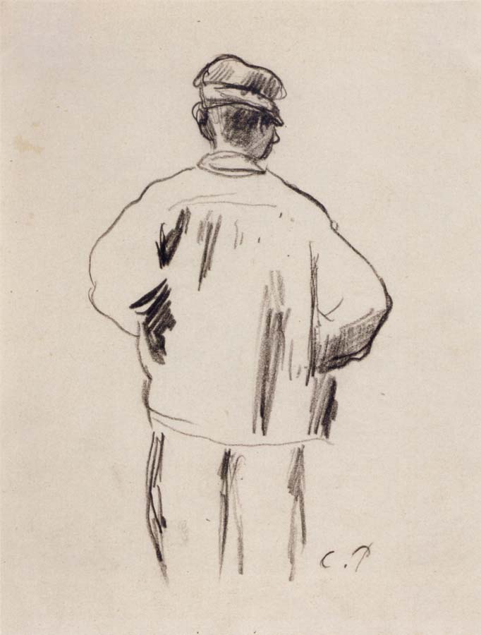 Rear View for a man in a smock